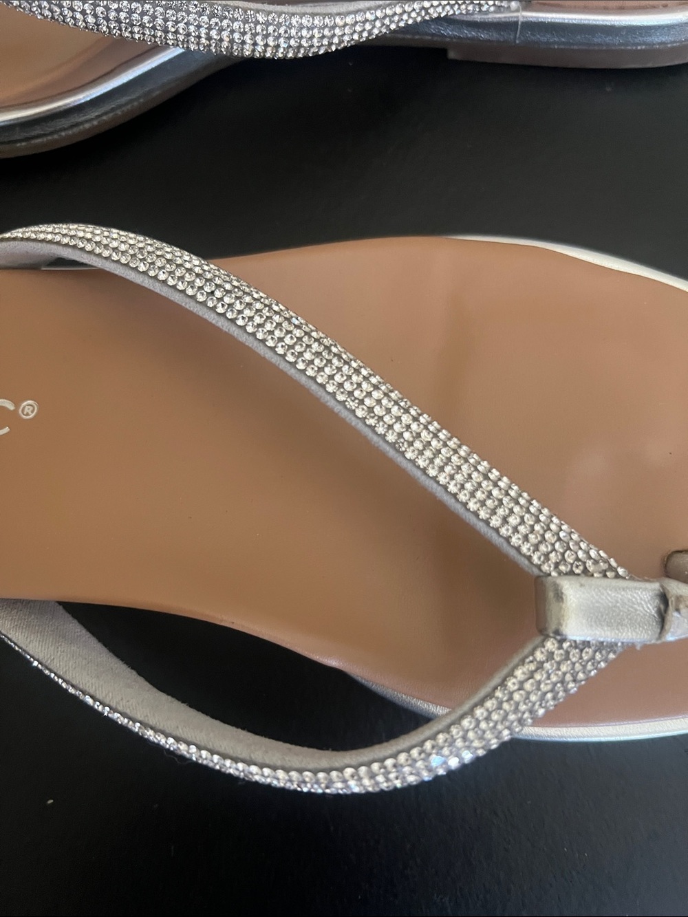Vionic Silver Rhinestone Toe-Post Sandals - Picture 5 of 5